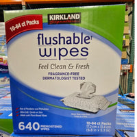 Thumbnail for Image of Kirkland Signature Flushable Wipes 640-Pack - 1 x 3.5 Kilos