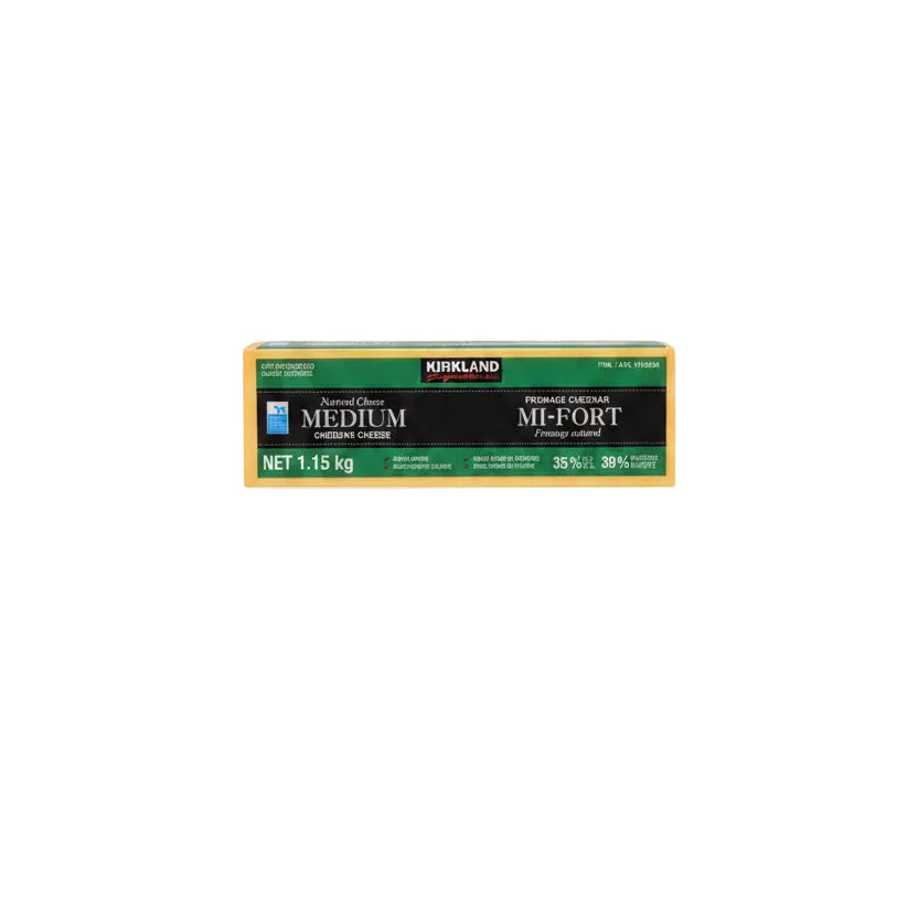 Kirkland Medium Cheddar - 1 x 1.15 Kilos