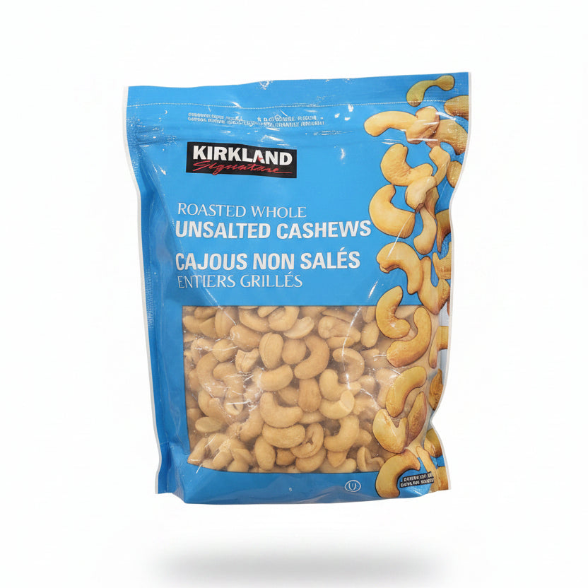 Kirkland Signature Roasted Whole Unsalted Cashews - 1 x 1.13 Kilos