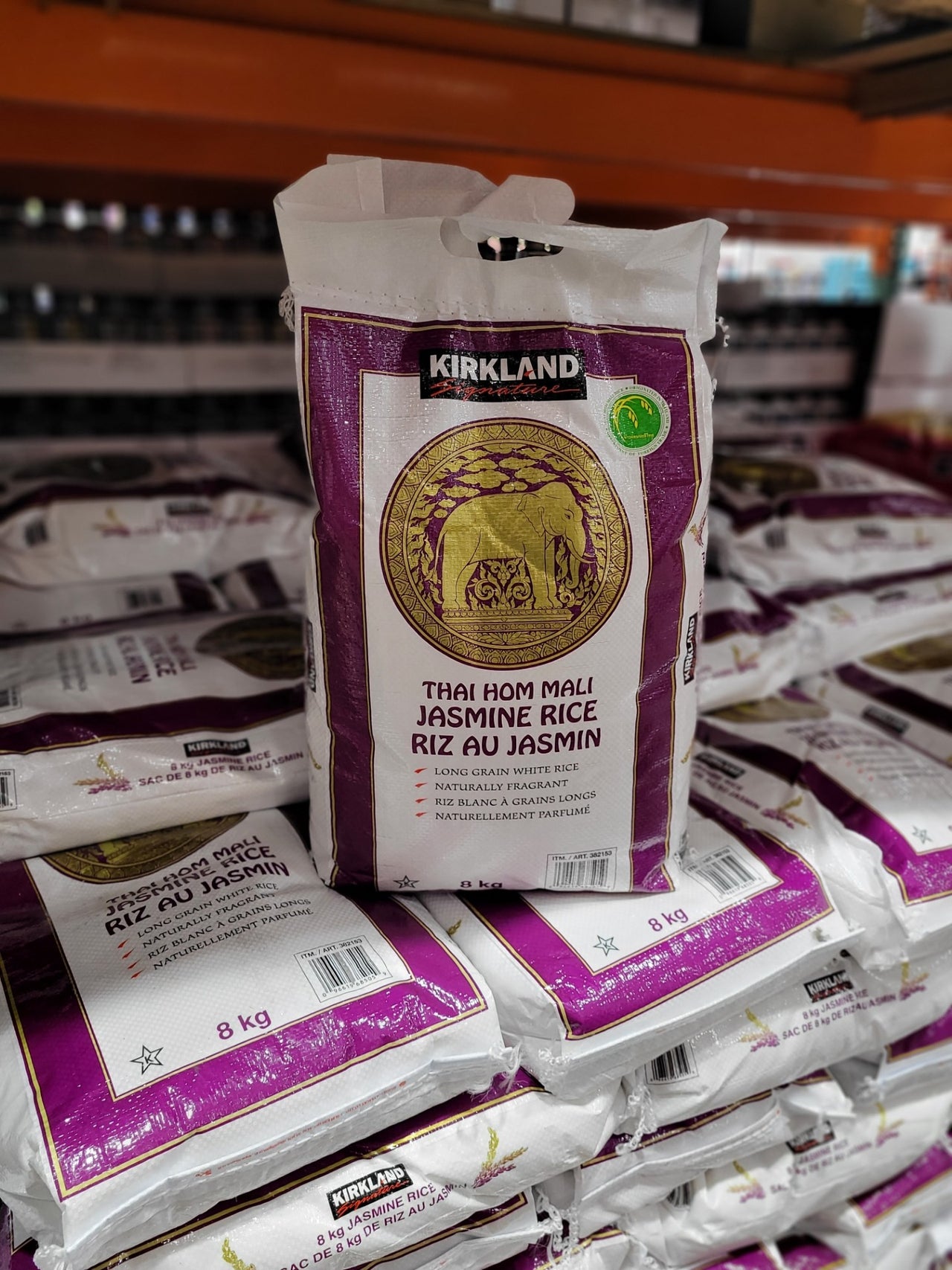 Kirkland Thai Hom Mali Jasmine Rice - 1 x 8 Kilos
