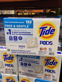 Thumbnail for Tide PODS Liquid Laundry Detergent Pacs, Free & Gentle 152 Cap - 1 x 3.2 KG