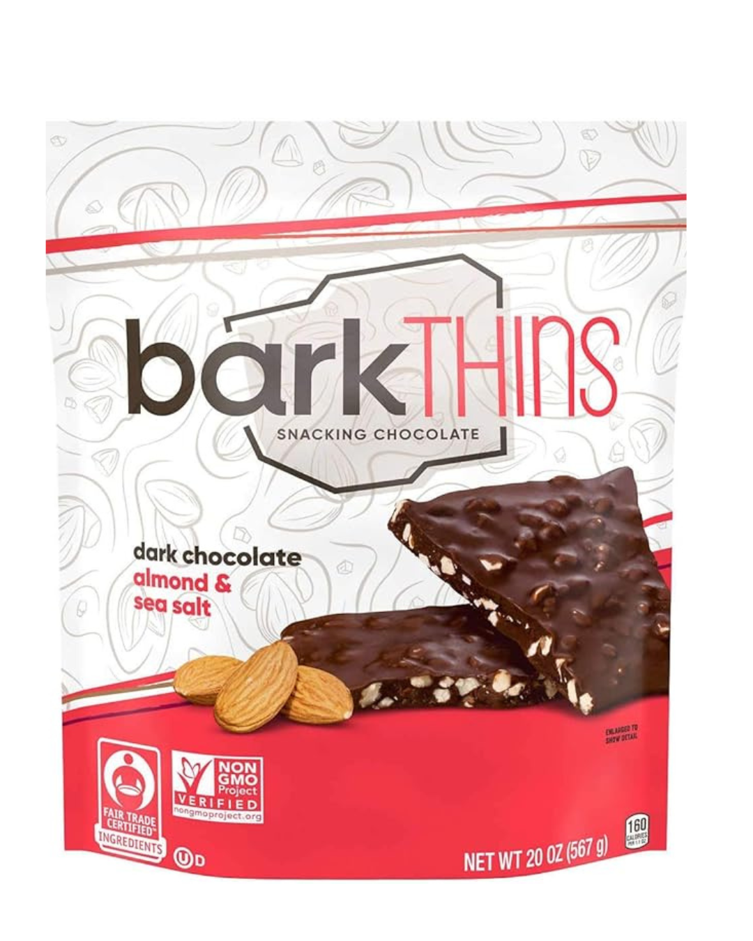 Bark Thins Dark Chocolate Almonds - 1 x 567 Grams
