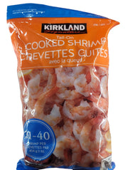 Image of Kirkland Signature Frozen Tail-On Cooked Shrimp  31/40 - 1 x 907 Grams