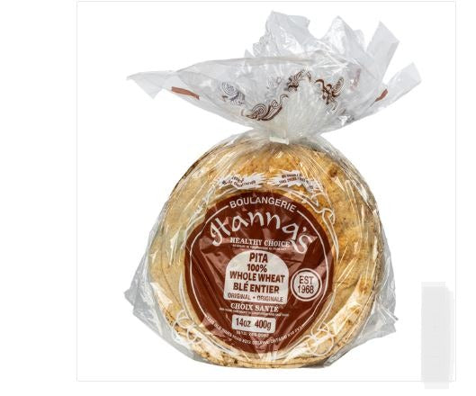 Image of Hanna's 10" Whole Wheat Pita - 3 x 400 Grams