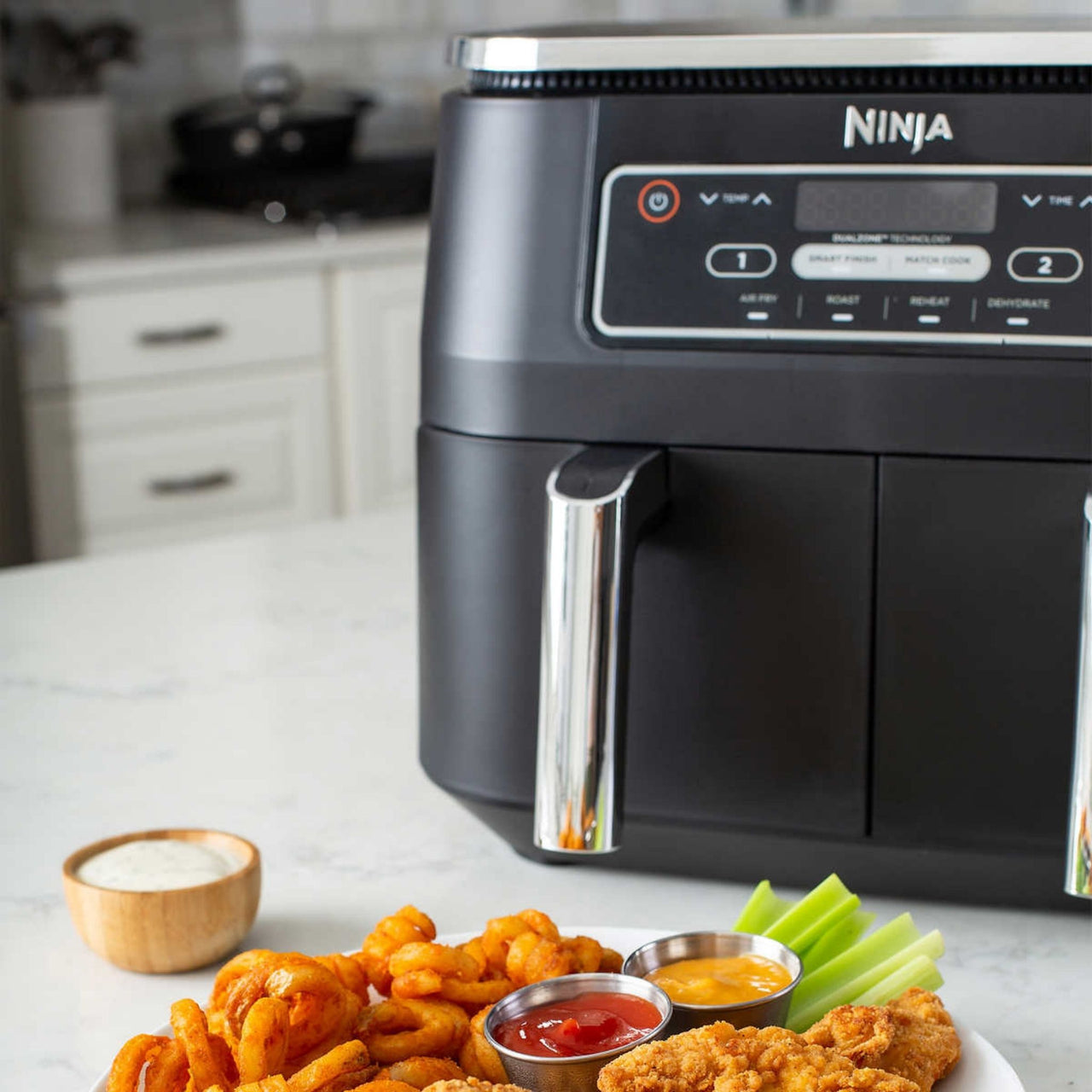 Image of Ninja Foodi 4-in-1 8-qt. 2-basket Air Fryer with DualZone Technology - 1 x 8.667 Kilos