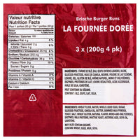 Thumbnail for Image of La Fournee Doree Brioche Burger Buns 12-Pack - 3 x 200 Grams
