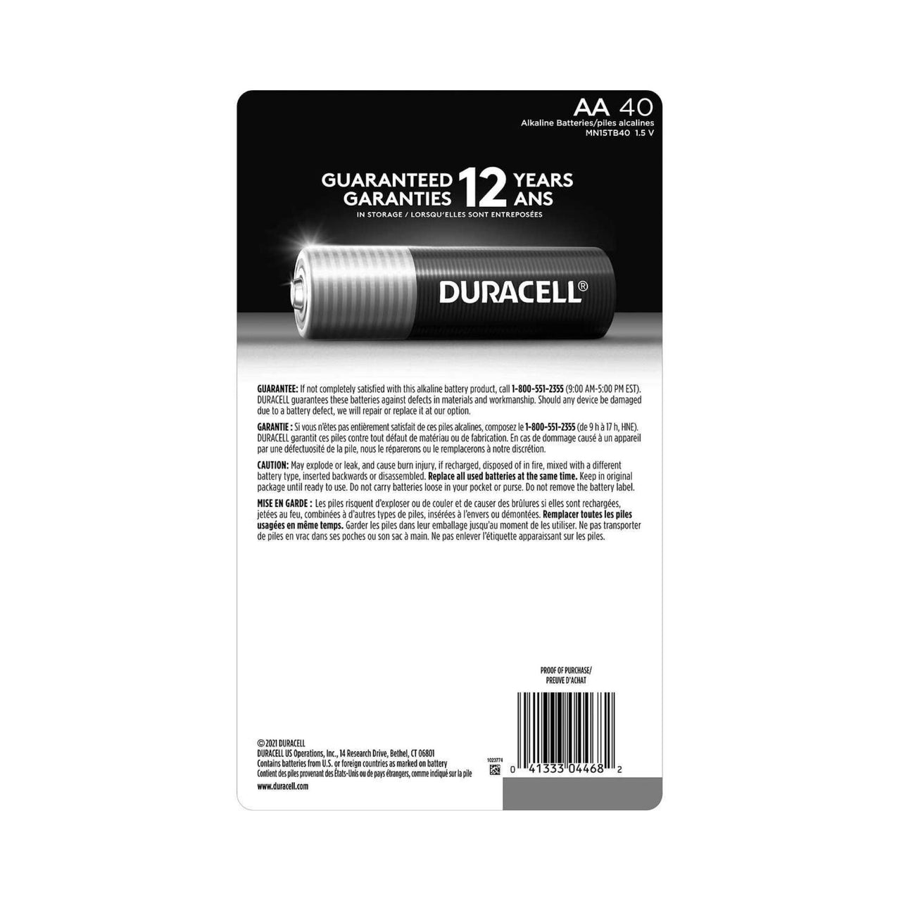 Image of Duracell CopperTop AA Batteries with PowerBoost Ingredients, 40 count - 1 x 1.07 Kilos
