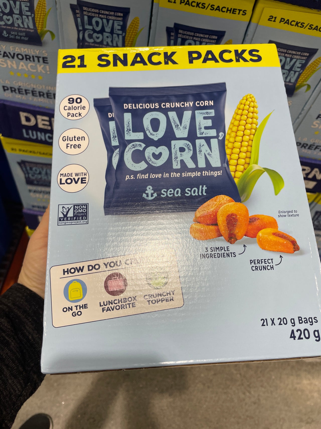 Image of Love Corn Sea Salt Snack Packs - 1 x 420 Grams
