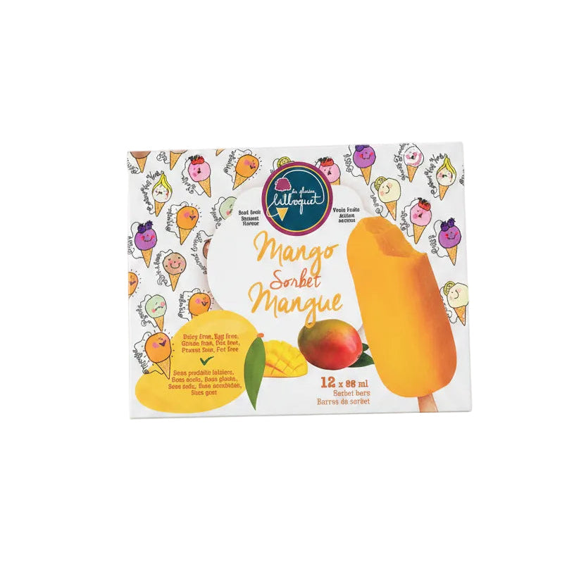 Image of Bilboquet Mango Sorbet Bars (ship at your own risk) - 12 x 88 ML