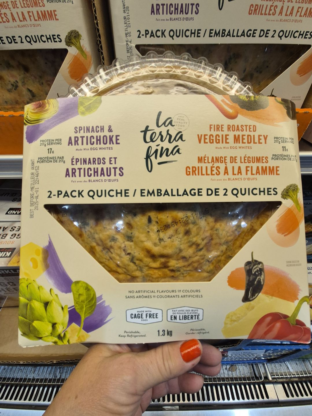 Image of La Terra Fina Variety Quiches, Spinach & Artichoke and Veggie - 2 x 650 Grams