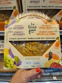 Thumbnail for Image of La Terra Fina Variety Quiches, Spinach & Artichoke and Veggie - 2 x 650 Grams