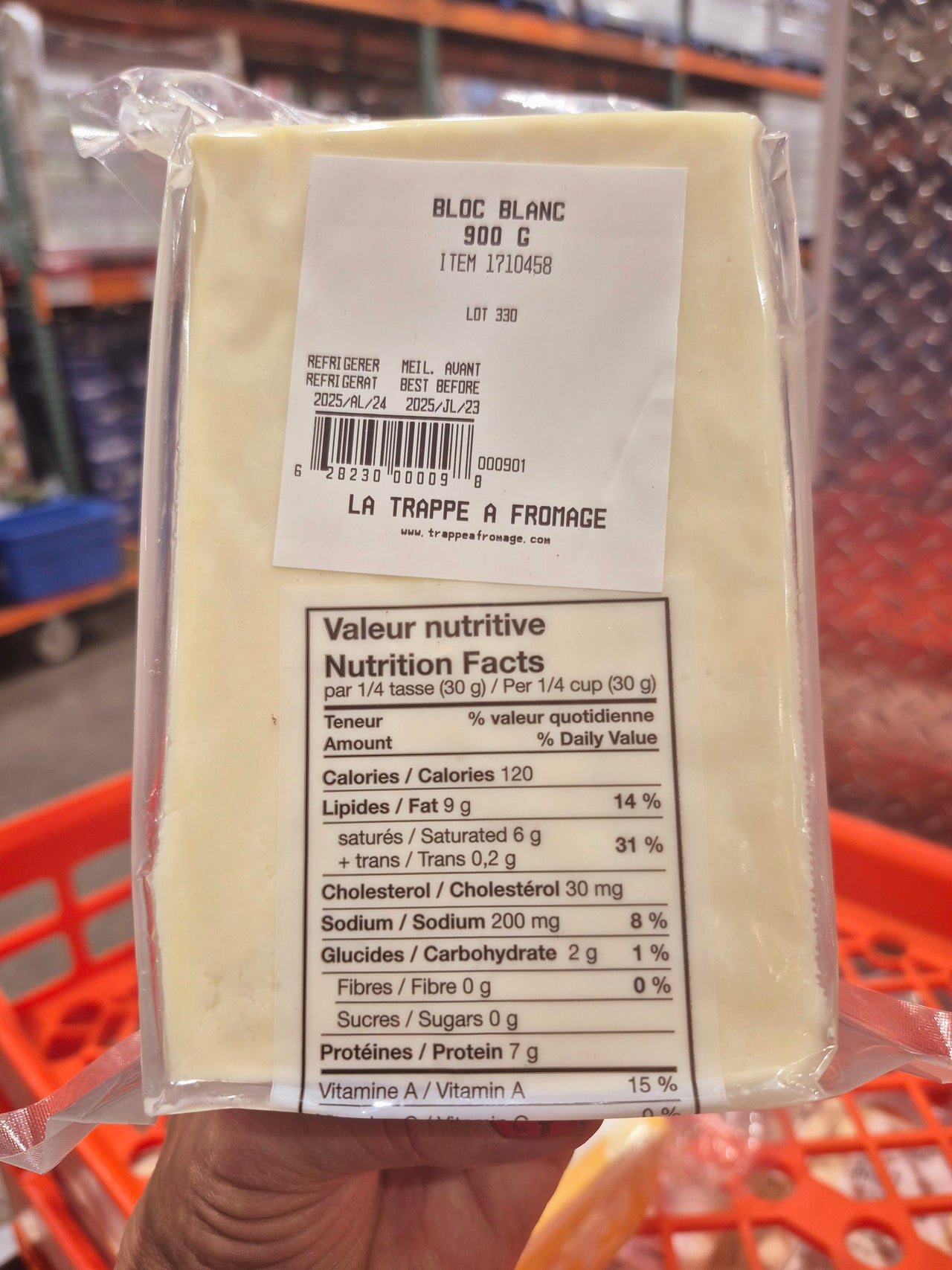 Image of La Trappe A Fromage Fresh Cheddar - 1 x 900 Grams