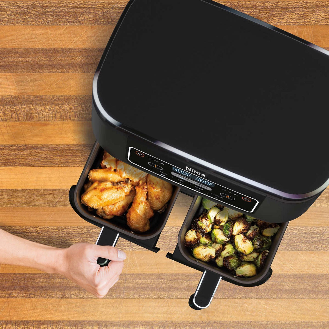 Image of Ninja Foodi 4-in-1 8-qt. 2-basket Air Fryer with DualZone Technology - 1 x 8.667 Kilos