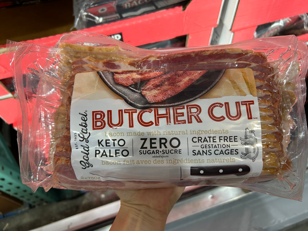 Image of Gold Label Bacon Thick Butcher Cut - 2 x 750 Grams