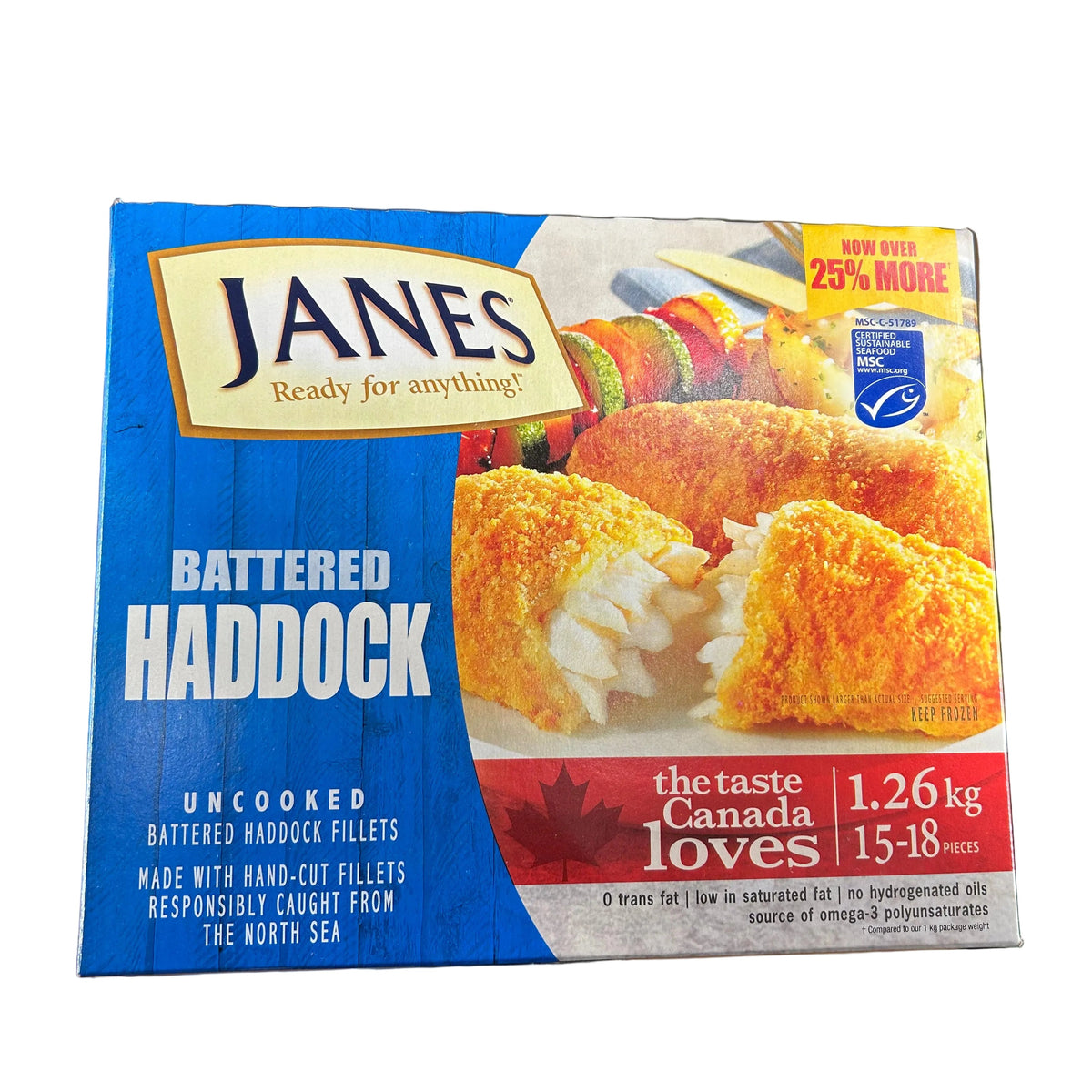 Image of Janes Battered Haddock - 1 x 1.26 Kilos