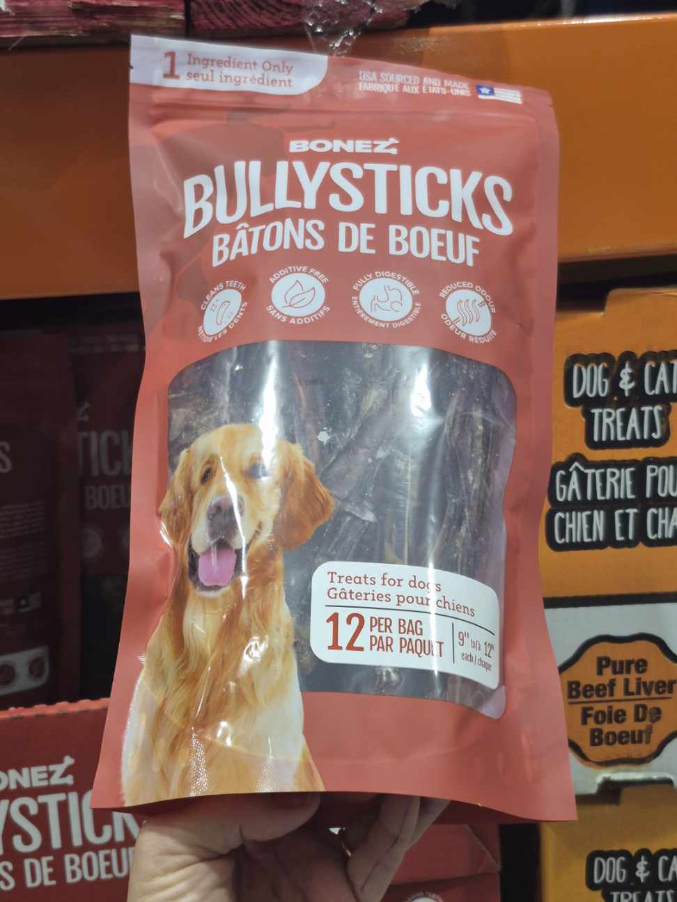 Image of Bonez 9"-12" Bully Sticks Pack of 12 - 1 x 480 Grams
