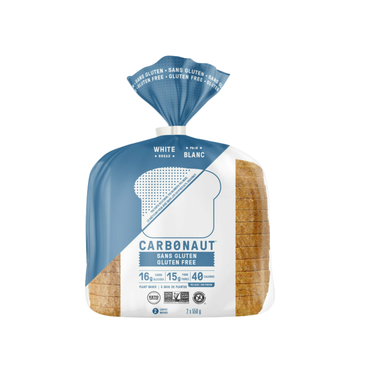 Carbonaut Gluten Free White Bread - 2 x 550 Grams
