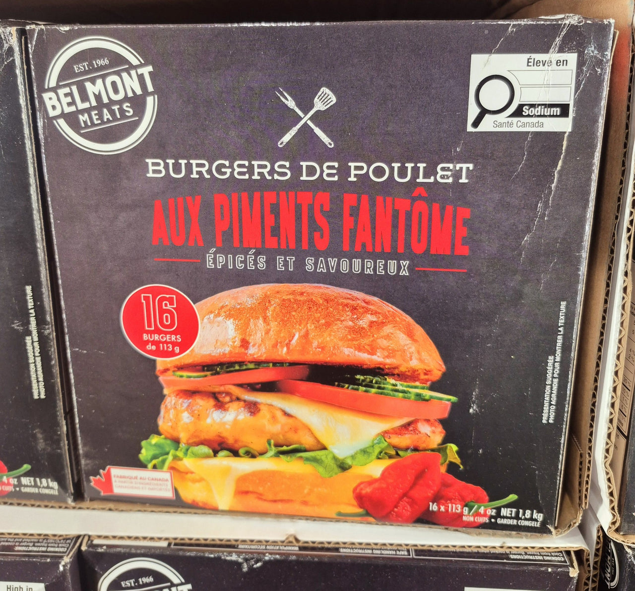 Belmont Spicy Chicken Burger - 1 x 1.8 KG