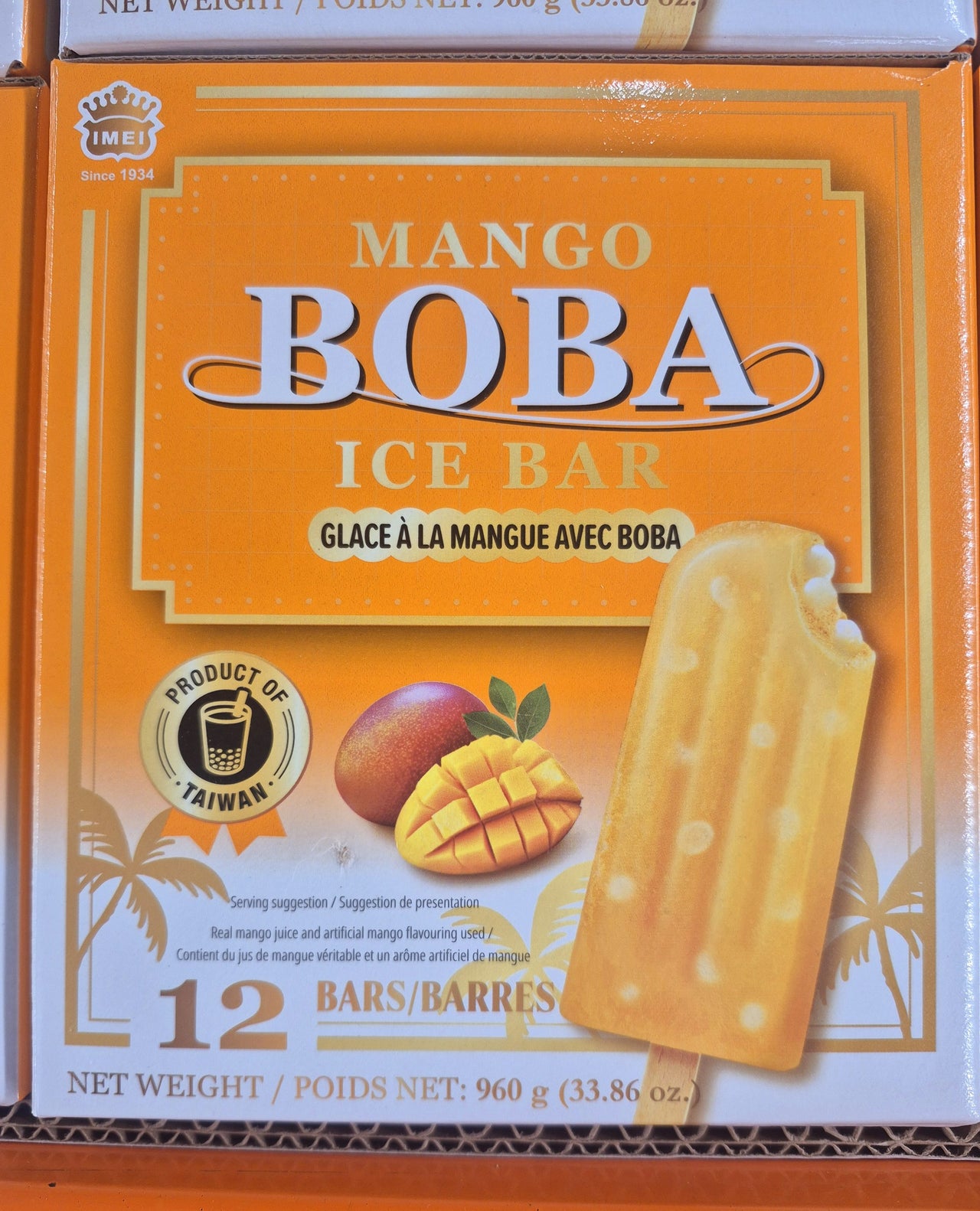 Mango Boba Ice Bar - 1 x 960 Grams