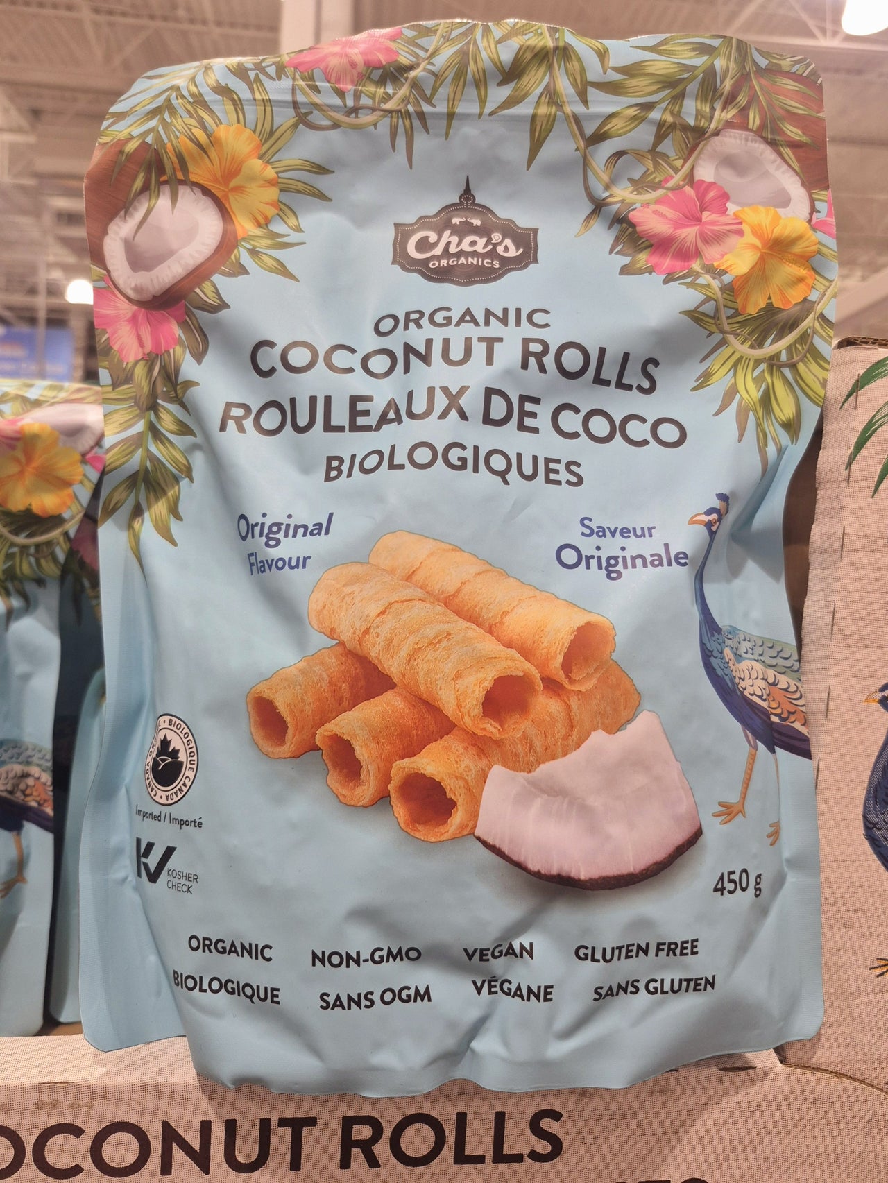 Cha's Organics Organic Coconut Rolls - 1 x 450 Grams