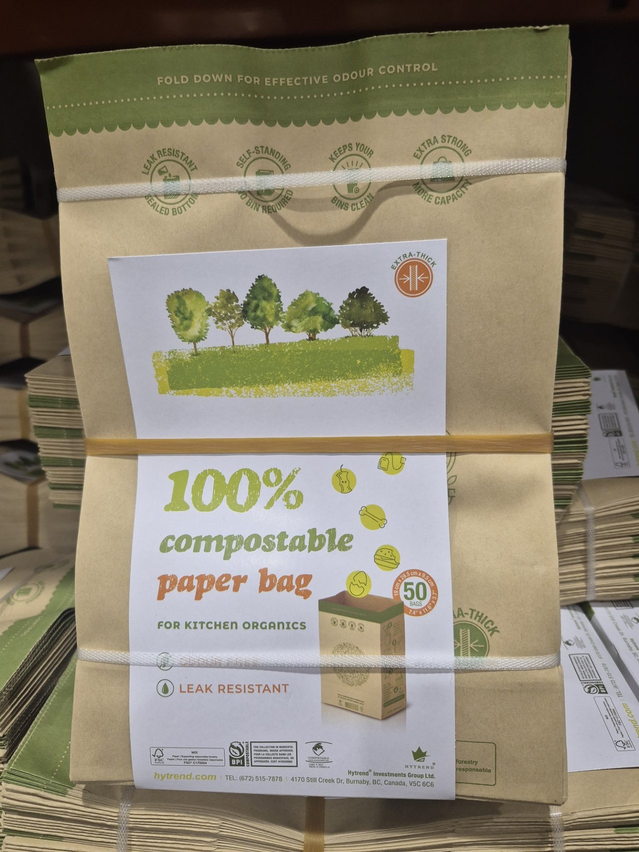 Hytrend Compostable Paper Bags Pack of 50 - 1 x 990 Grams