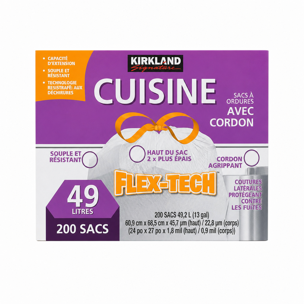 Kirkland Signature Kitchen Bags, Pack of 200 - 1 x 4 Kilos