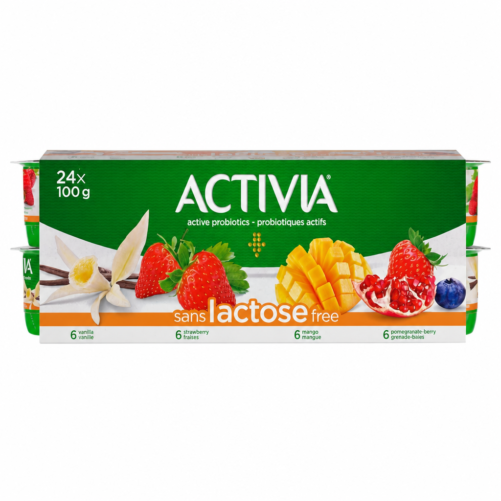 Danone Activia Lactose Free Probiotic Yogurt 24-Pack - 1 x 2.4 Kilos