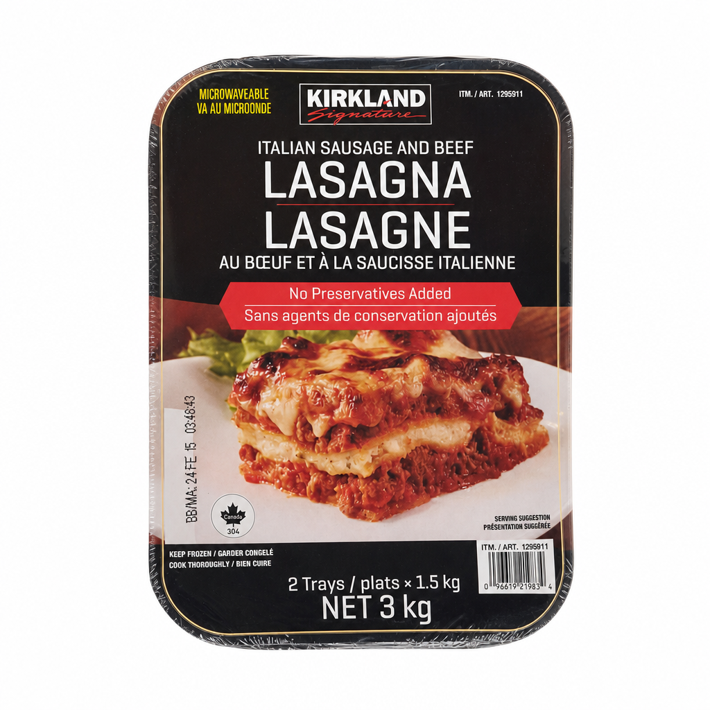 Kirkland Signature Sausage and Beef Lasagna - 2 x 1.5 Kilos