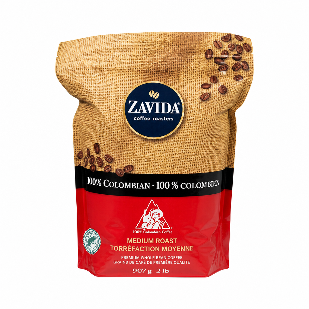 Zavida 100% Colombian Premium Whole Bean Coffee - 1 x 907 Grams