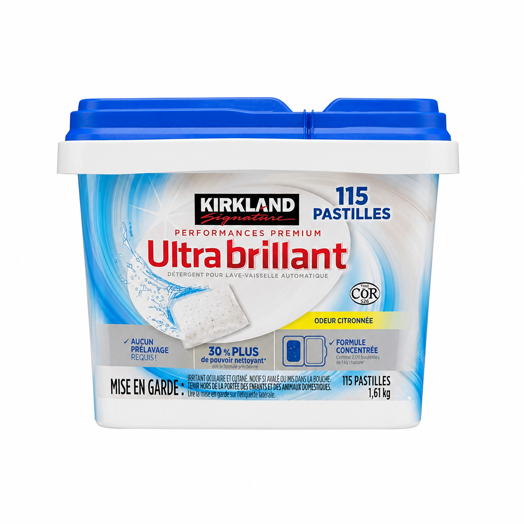 Kirkland Signature Dishwasher Detergent, Pack of 115, - 1 x 1.61 Kilos