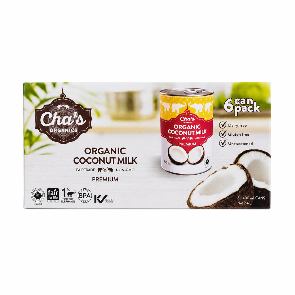 Cha's Organics Organic Coconut Milk - 6 x 400 Grams