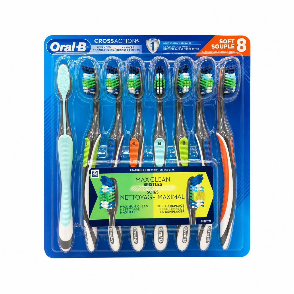 Oral-B CrossAction Advanced MaxClean Manual Toothbrush 8-Pack - 1 x 505.575 Grams
