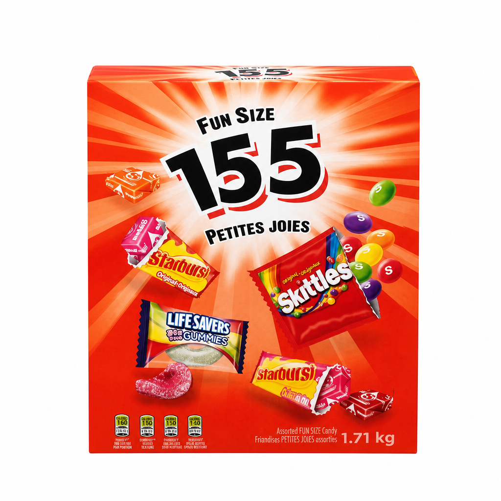 Skittles Starburst Lifesavers Fun Size Pack 155ct - 1 x 1.17 Kilos