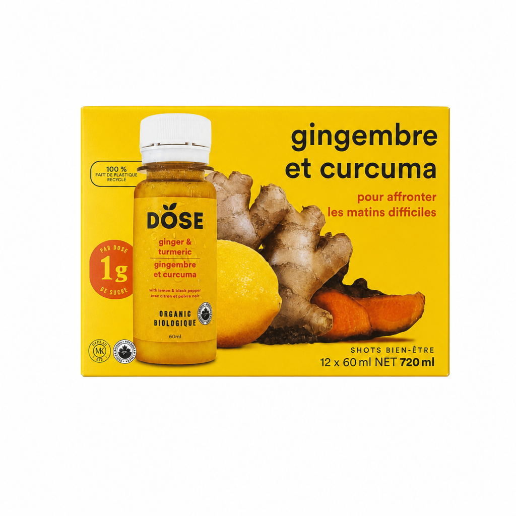 Dose Ginger and Turmeric Wellness Shots 12-Pack - 12 x 60 Grams