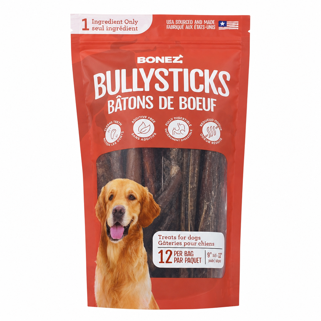 Bonez 9"-12" Bully Sticks Pack of 12 - 1 x 480 Grams