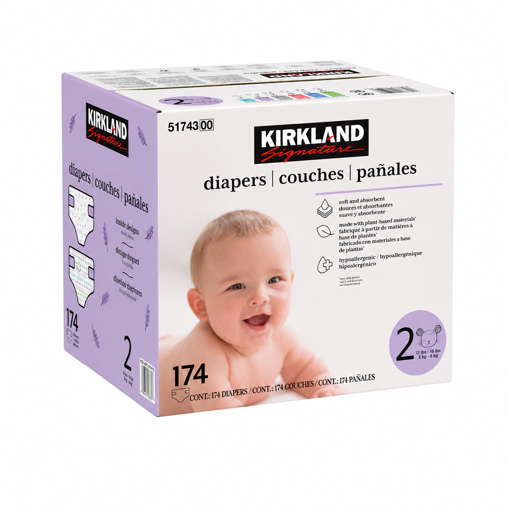 Kirkland Signature Diapers. Size 2, 174-Pack - 1 x 4490 Grams