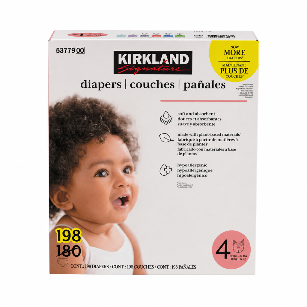 Kirkland Signature Diapers Size 4 - 1 x 4.494 Kilos