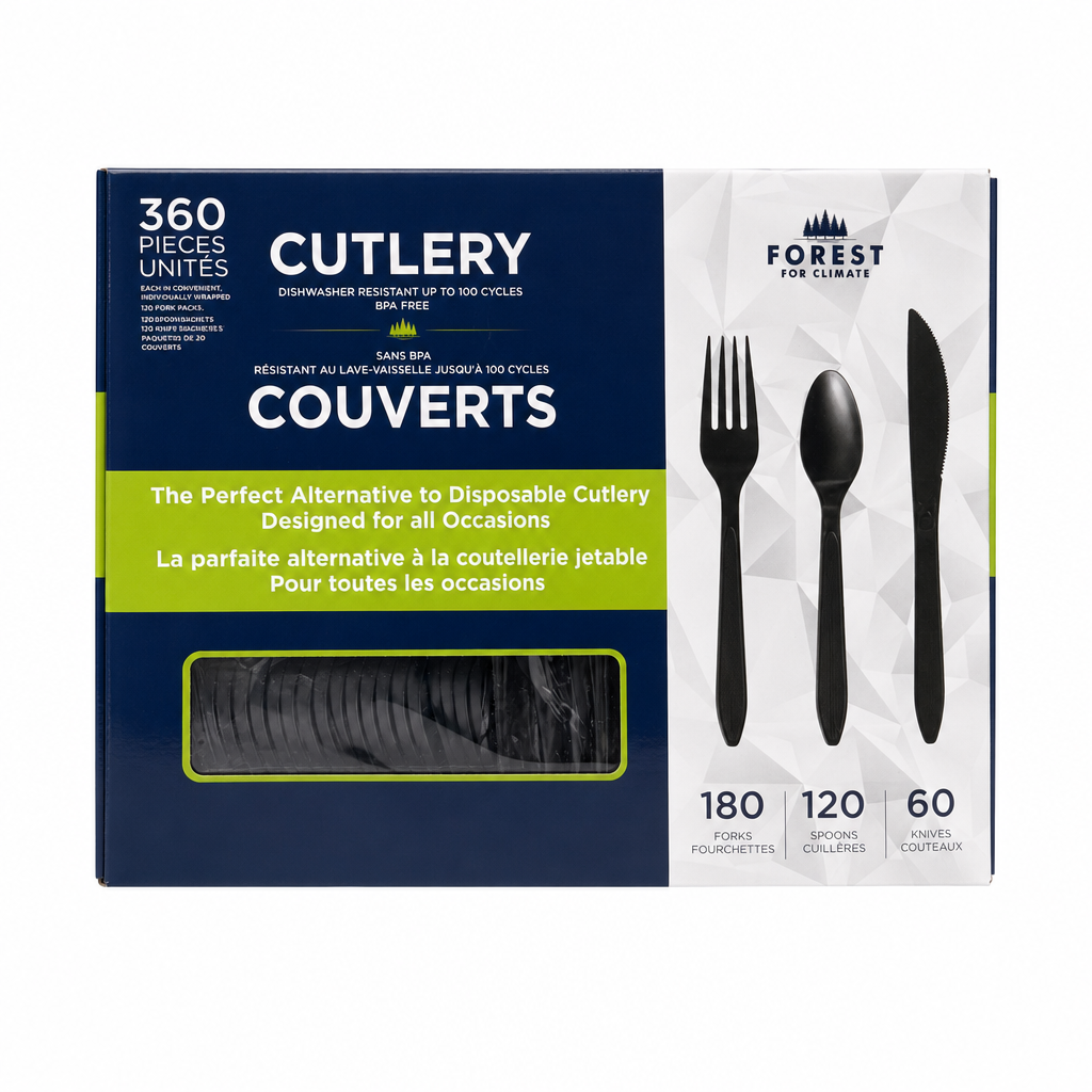 Forest For Climate Reuseable Cutlery 360-Pack - 1 x 2.6KG
