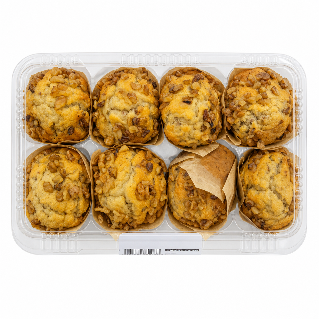 Banana Walnut Buttermilk Muffins - 1 x 850 Grams