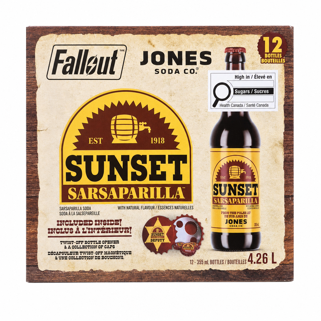 Fallout Sunset Sarsaparilla Jones Soda - 12 x 355 ML