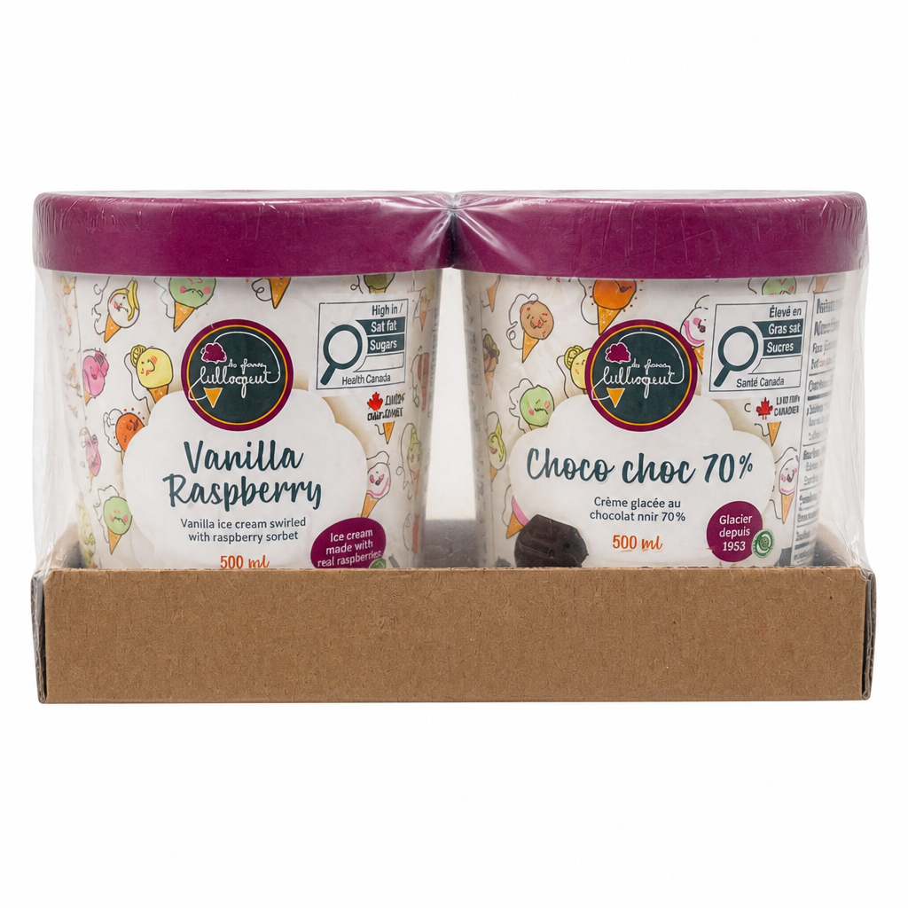 Vanilla Raspberry and Chocolate Sorbet - 2 x 500 ML