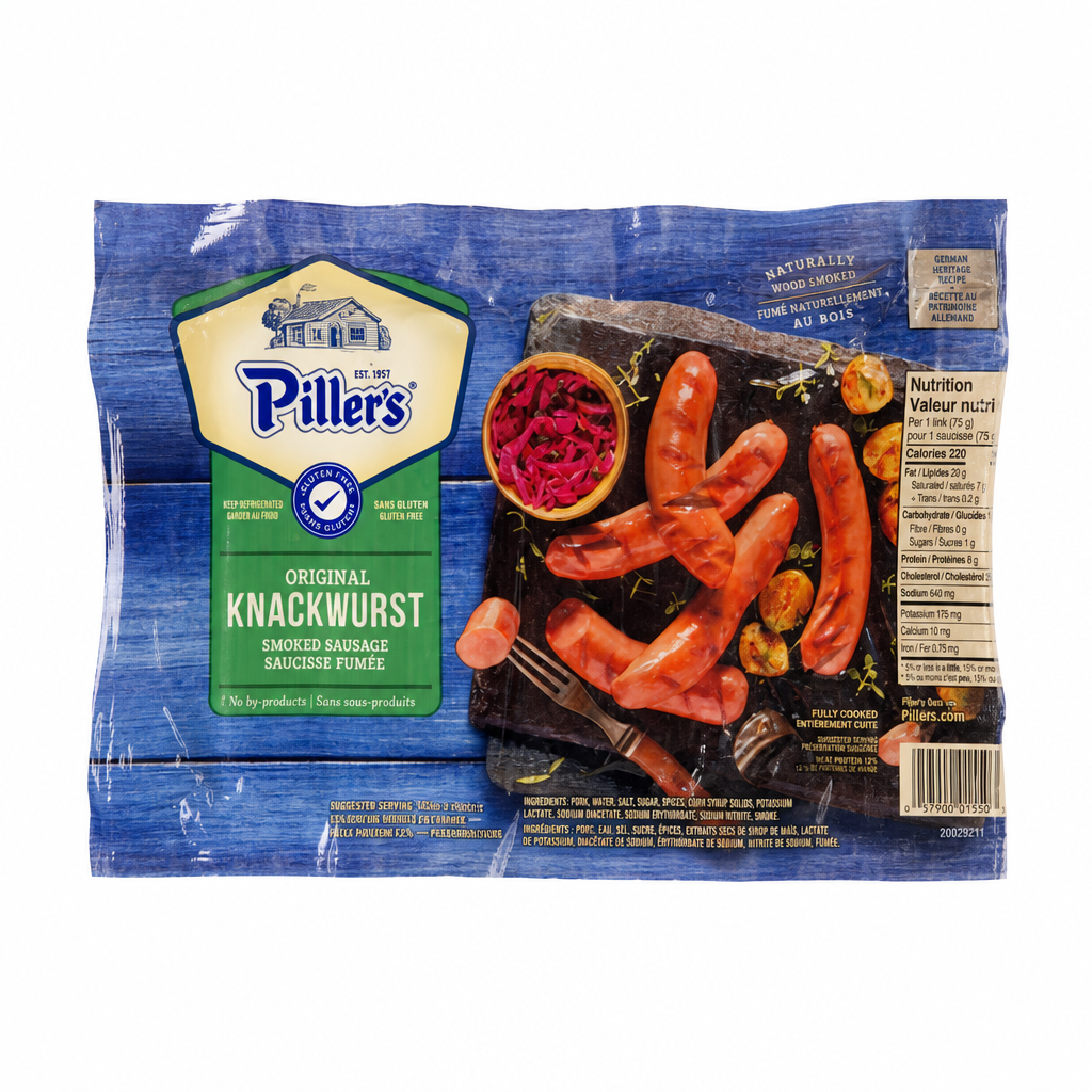 Piller's Original Knackwurst Smoked Sausage - 2 x 750 Grams