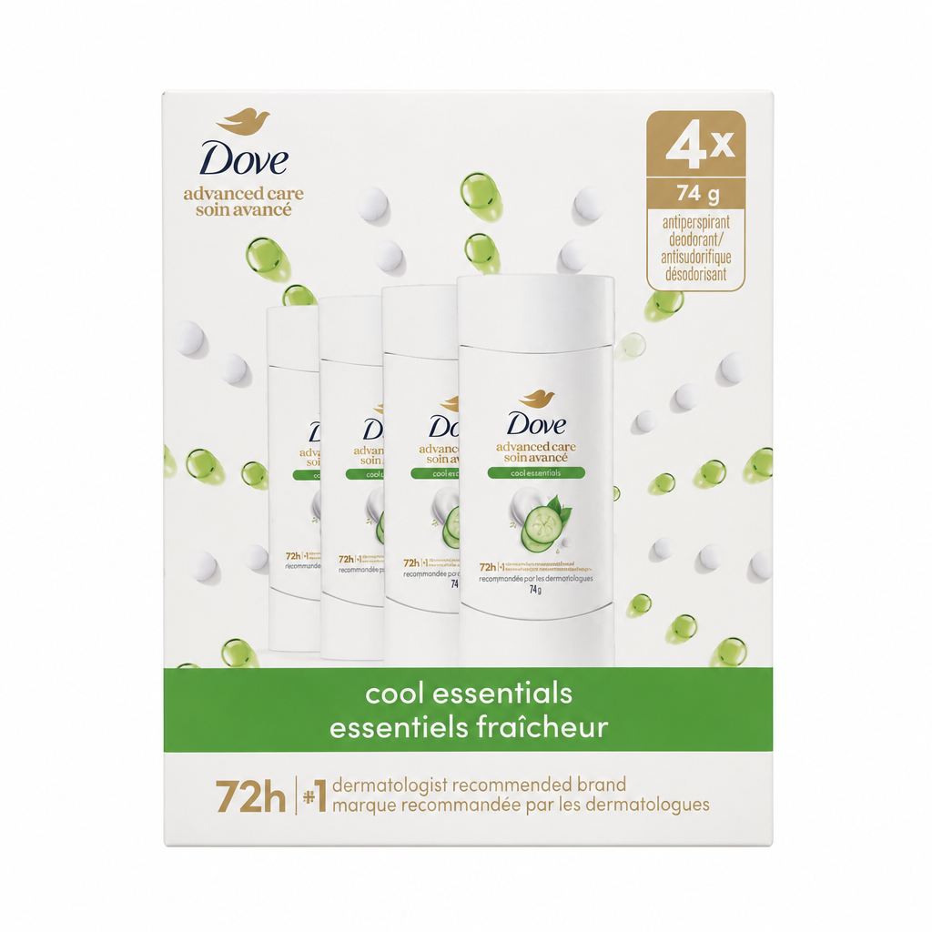 Dove Advanced Care Antiperspirant - 4 x 74 Grams