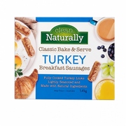 Clean Naturally Turkey Breakfast Sausages - 1 x 1.4 Kilos