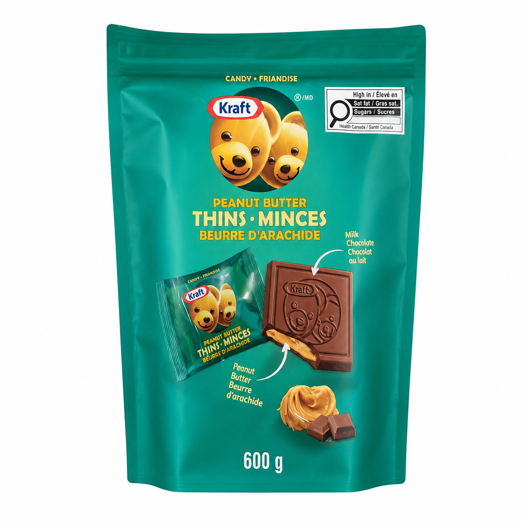 Kraft Milk Chocolate Peanut Butter Thins - 1 x 600 Grams