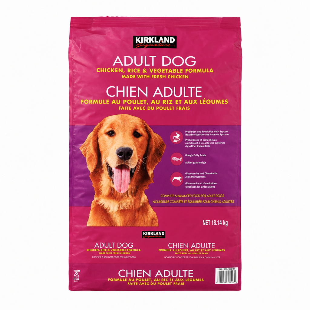 Kirkland Adult Dog Food Chicken, Rice and Vegetable - 1 x 18.14 Kilos