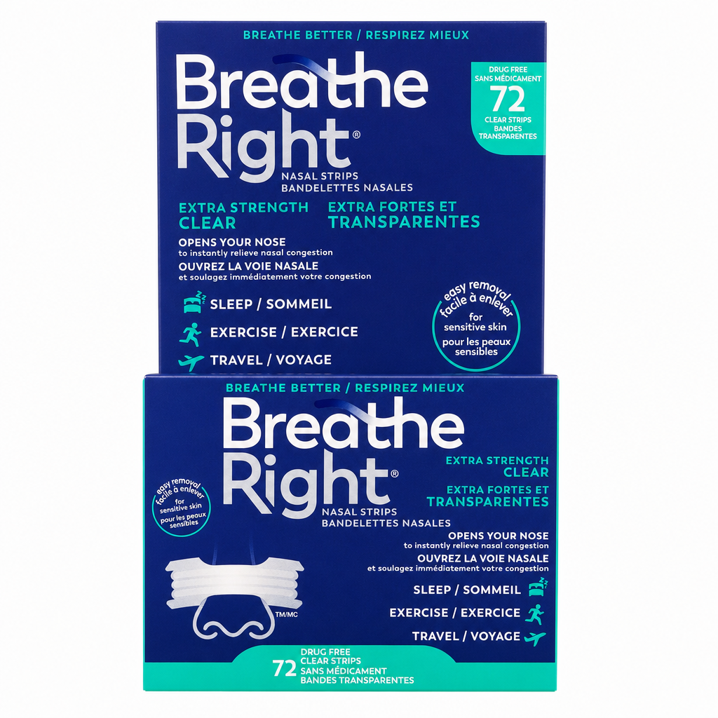 Breathe Right Nasal Strips Extra Clear 72-Pack - 1 x 385 Grams