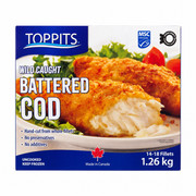 Toppits Wild Caught Battered Cod - 1 x 1.26 KG