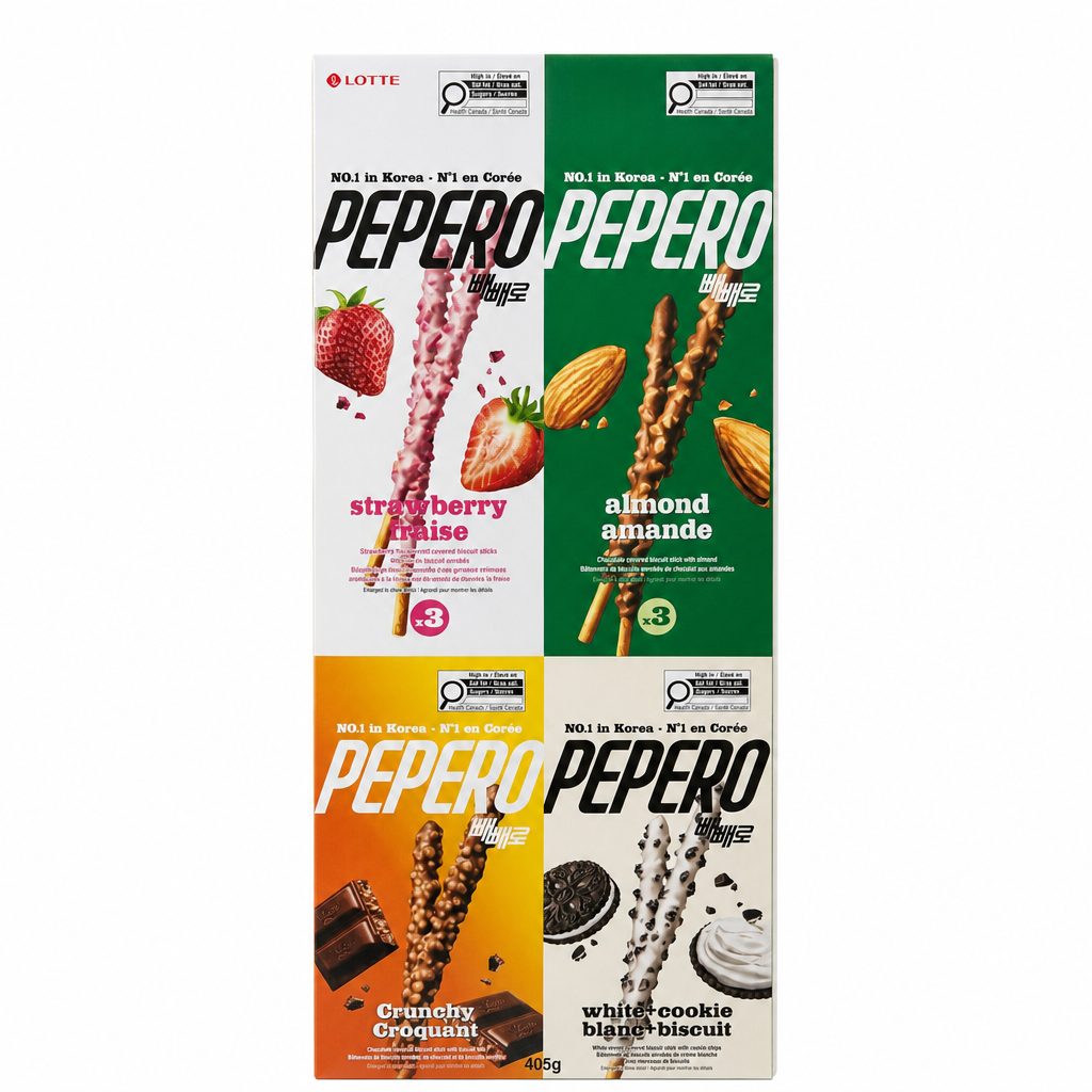 Lotte Pepero Assorted Pack - 1 x 405 Grams