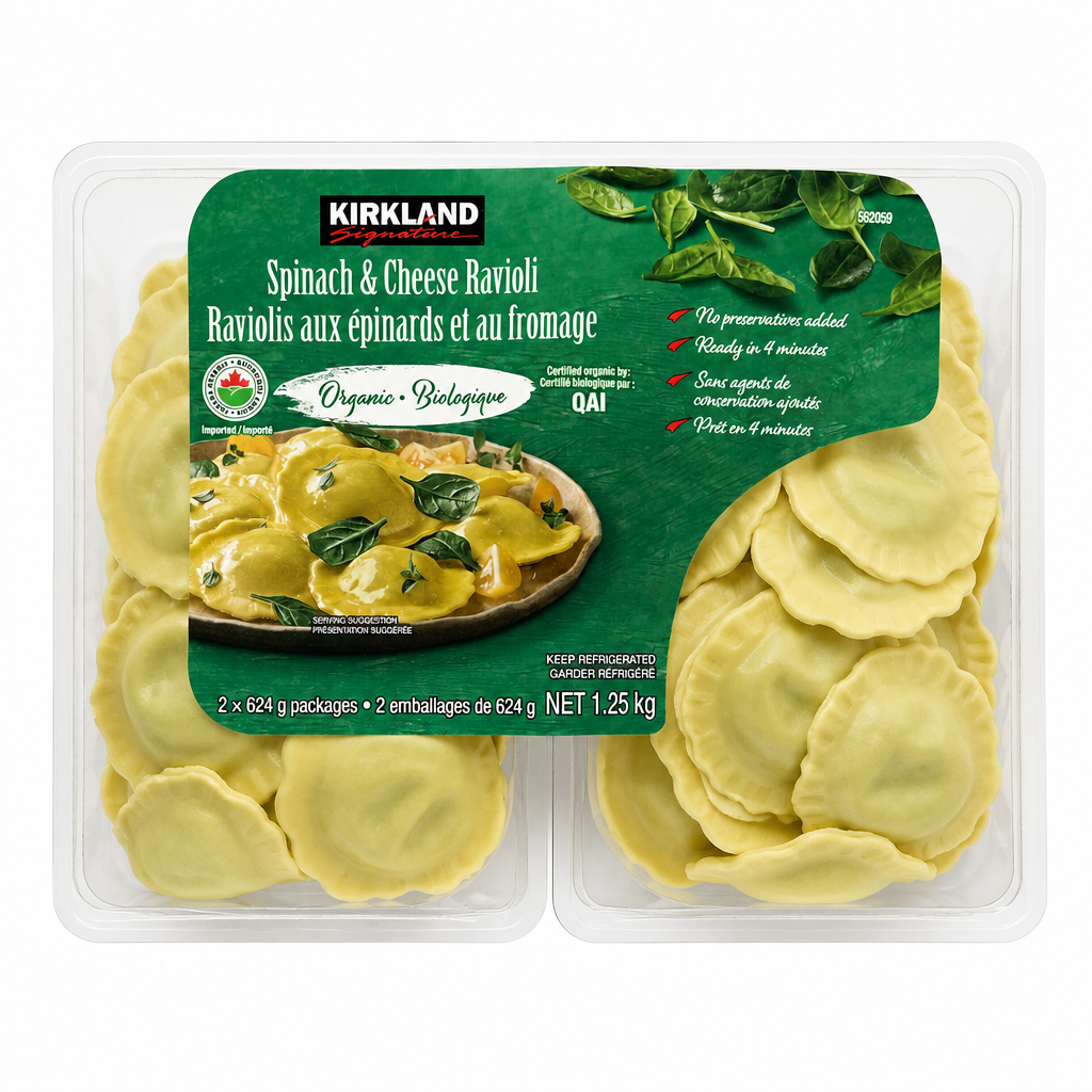 Kirkland Signature Spinach & Cheese Ravioli - 2 x 1.248 Kilos